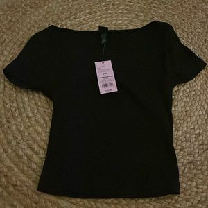 Black target square neck top
